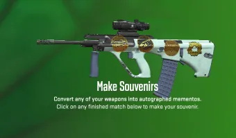 CS2 Make Souvenirs screen showing weapon conversion to souvenir quality