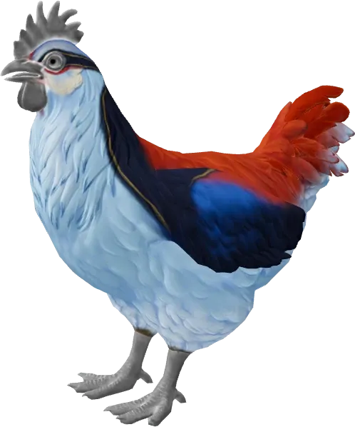 CS2 pet chicken, Catalana breed, Light Blue and Red base colour, rendered from the game files