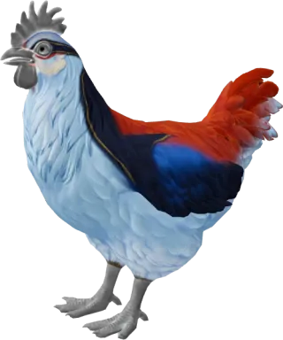 CS2 pet chicken, Catalana breed, Light Blue and Red base colour, rendered from the game files
