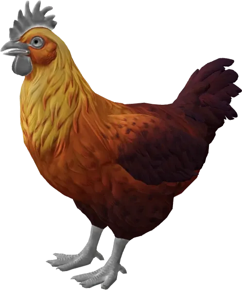 CS2 pet chicken, Catalana breed, Yellow Red Gradient base colour, rendered from the game files