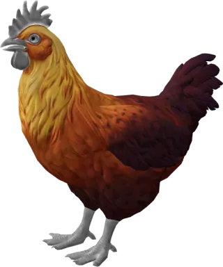 CS2 pet chicken, Catalana breed, Yellow Red Gradient base colour, rendered from the game files