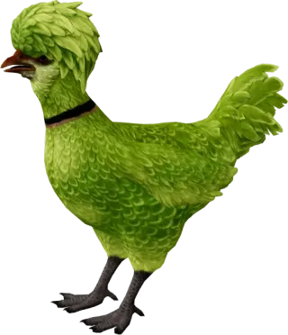 CS2 pet chicken, Polish breed, Green base colour, rendered from the game files