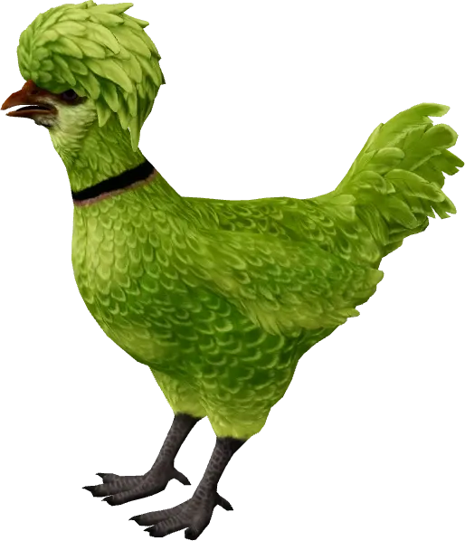 CS2 pet chicken, Polish breed, Green base colour, rendered from the game files