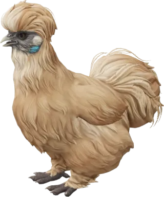 CS2 pet chicken, Silkie breed, Brown base colour, rendered from the game files