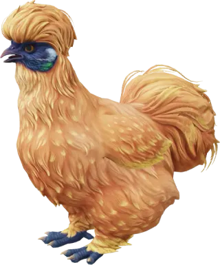 CS2 pet chicken, Silkie breed, Orange base colour, rendered from the game files