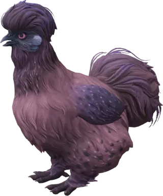 CS2 pet chicken, Silkie breed, Purple base colour, rendered from the game files