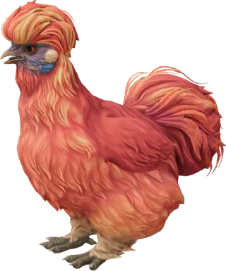 CS2 pet chicken, Silkie breed, Red base colour, rendered from the game files