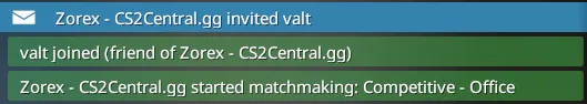 CS2 lobby with green trust factor - no warnings, normal matchmaking