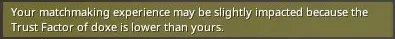 CS2 yellow trust factor warning message - matchmaking experience may be slightly impacted