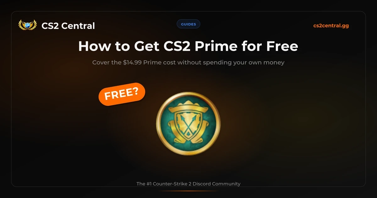 How to get CS2 Prime for free, methods to cover the 14.99 dollar Prime cost without paying