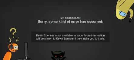 Steam trade error page showing user is not available to trade with access denied message